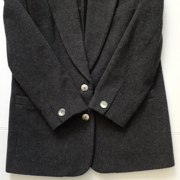 Vintage Nordstrom Point of View Wool Cashmere 2-Button Blazer Gray Size 8 - Picture 9 of 12
